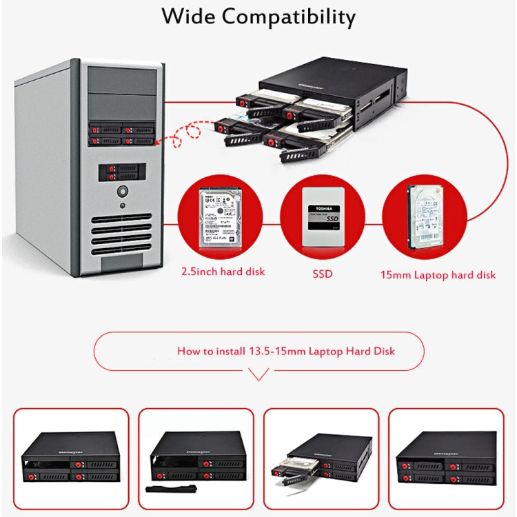 Rynx | OImaster MR-6401 Four-Bay Case Built-in Optical Drive Hard Drive Box