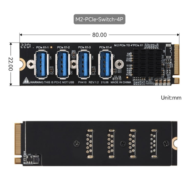Rynx | Waveshare 23316 M.2 to PCIe 4-Ch Expander, use with PCIe X1 to PCIe X16