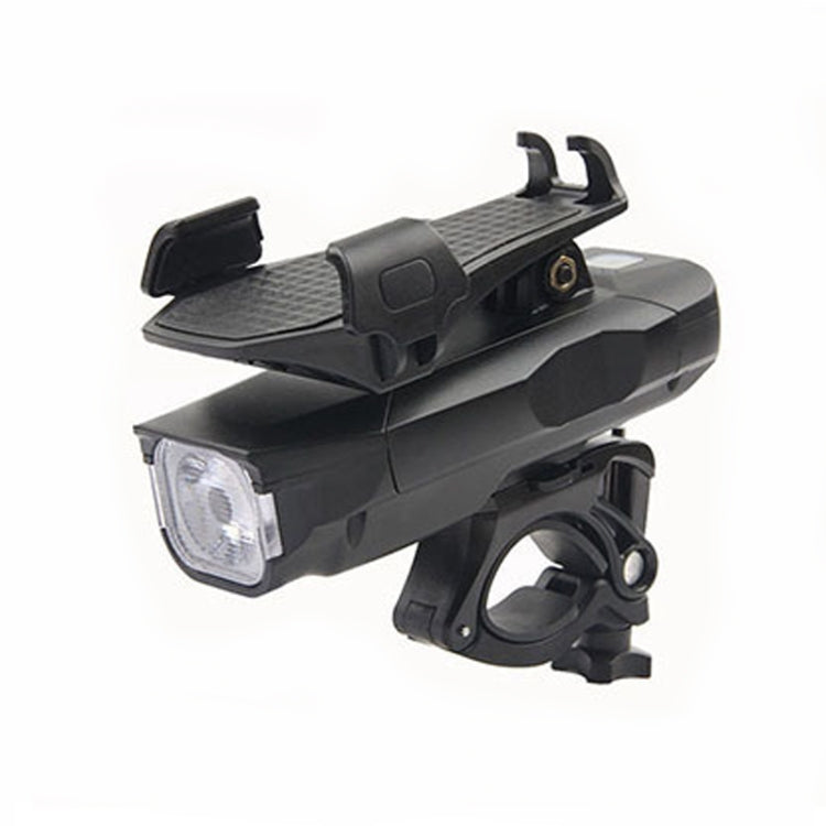 Rynx | 500LM Bicycle Light Mobile Phone Holder Multi-Function Riding Front Light With Horn 2400 mAh (Black)