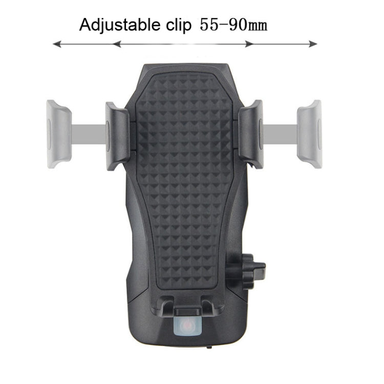 Rynx | 500LM Bicycle Light Mobile Phone Holder Multi-Function Riding Front Light With Horn 2400 mAh (Black)