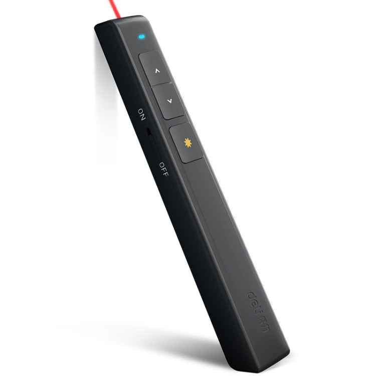 Rynx | Deli 2.4GHz Laser Side Flipping Pen Rechargeable Voice Projector Pen, Model: 2802PL (Black)