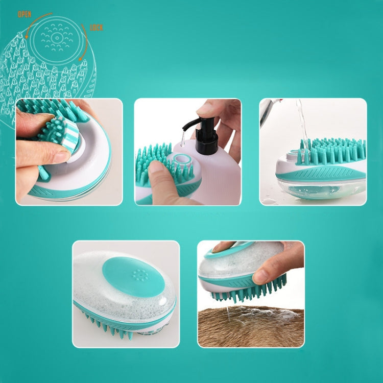 Pet Bath Brush Dog Massage Cleaning and Beauty Products (Blue)