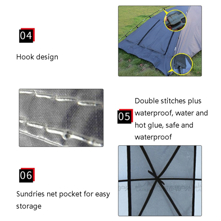 Rynx | LADUTA Outdoor Self-Driving Tour Barbecue Camping Car Side Tent Car Tail Extension Tent Supplies(Painted Silver)