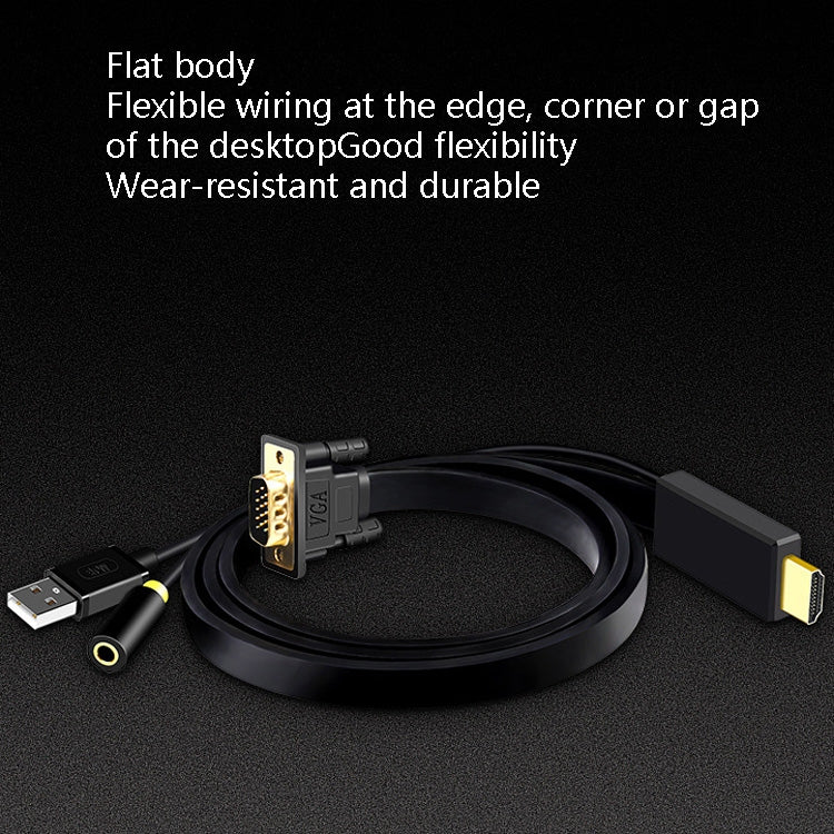 Rynx | 10m JH HV10 1080P HDMI to VGA Cable Projector TV Box Computer Notebook Industrial Display Adapter Cable