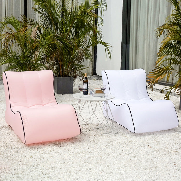 Rynx | BB1803 Foldable Portable Inflatable Sofa Single Outdoor Inflatable Seat, Size: 70 x 60 x 55cm(White)