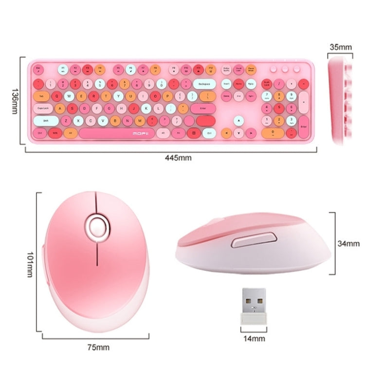 Rynx | Mofii Sweet Wireless Keyboard and Mouse Set Girl Punk Keyboard Office Set, Color: Purple Mixed Version