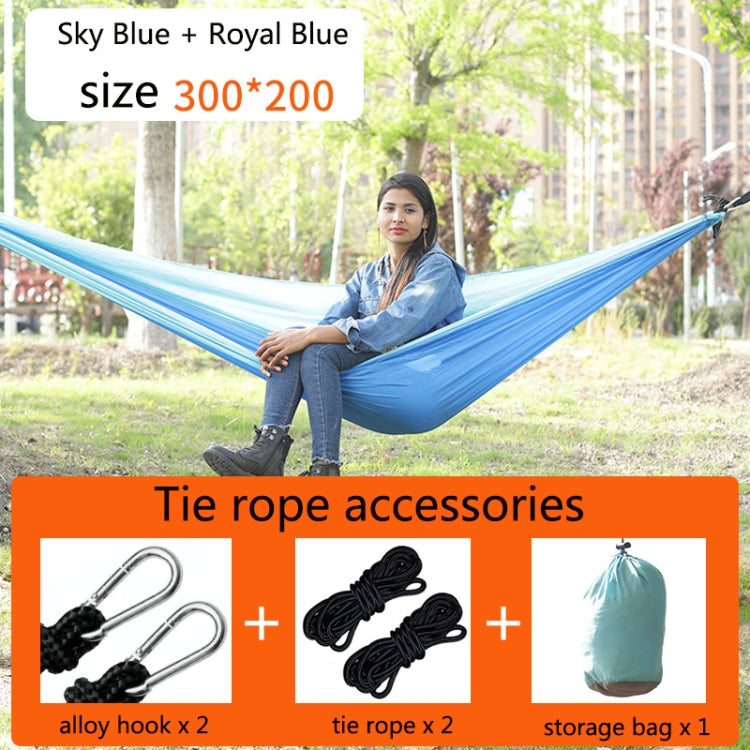 Rynx | Outdoor Hammock Nylon Parachute Cloth Travel Camping Swing, Style: 3m x 2m (Sky Blue+Royal Blue)