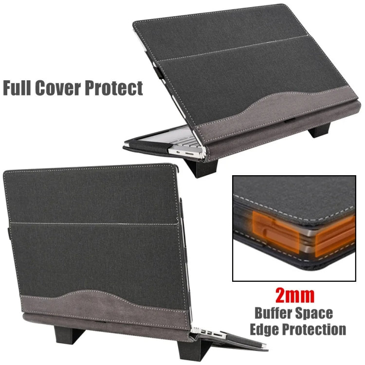 Rynx | For Samsung Galaxy Book 3 360 15.6 Inch Leather Laptop Anti-Fall Protective Case with Stand (Burgundy)