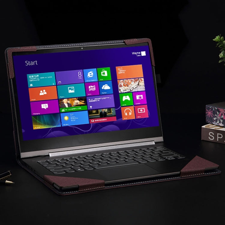 Rynx | For Samsung Galaxy Book 3 360 15.6 Inch Leather Laptop Anti-Fall Protective Case with Stand (Burgundy)