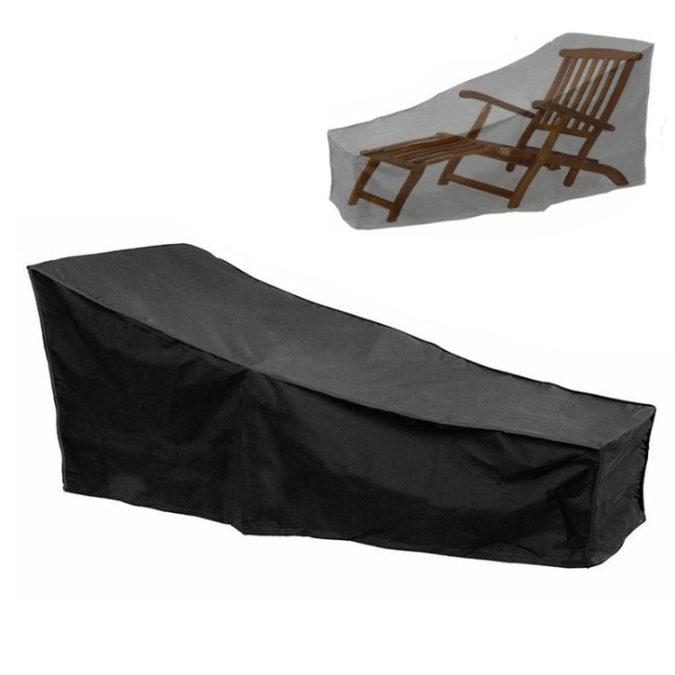 Rynx | Outdoor Beach Chair Dustproof And Waterproof Cover Rocking Chair Furniture Protective Cover, Size: 210x75x80cm(Black+Silver)