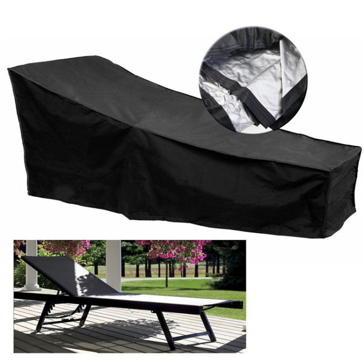 Rynx | Outdoor Beach Chair Dustproof And Waterproof Cover Rocking Chair Furniture Protective Cover, Size: 210x75x80cm(Black+Silver)