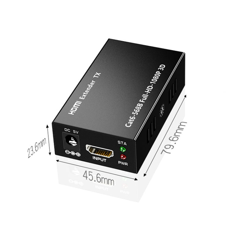Rynx | 1 Pair HW-YD60 HDMI Extender 1080P Signal Booster, Effective Range: 60m, EU Plug (Black)