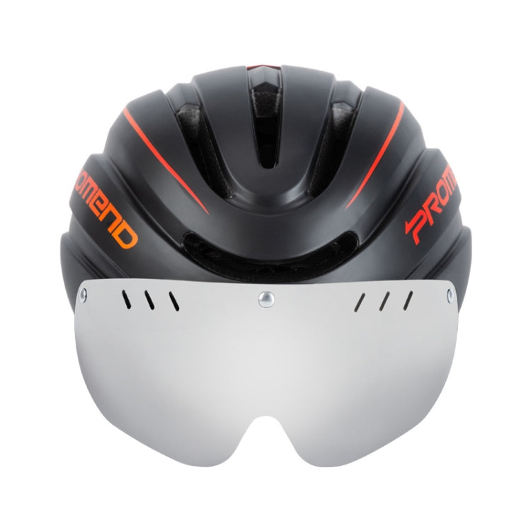 Rynx | PROMEND TK-12H15 Mountain Bike USB Magnetic Goggles Helmet With Warning Light, Size: L(Black Red)