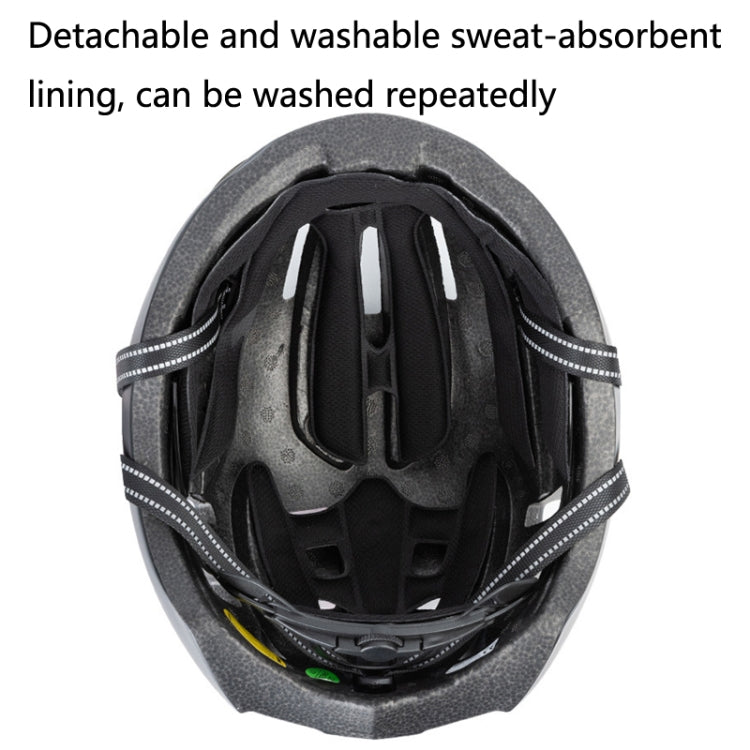 Rynx | PROMEND TK-12H15 Mountain Bike USB Magnetic Goggles Helmet With Warning Light, Size: L(Black Red)