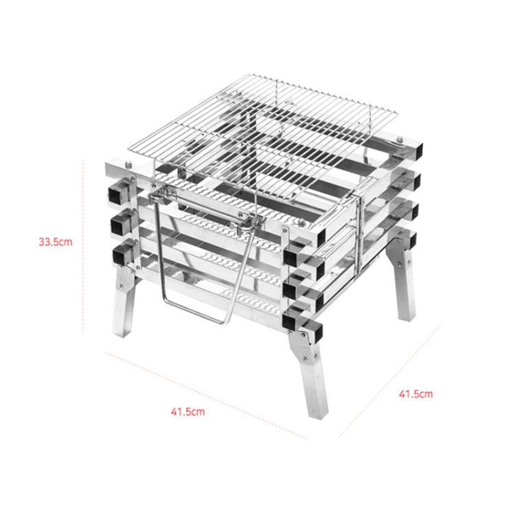 Rynx | CF-723 All Stainless Steel Camping Folding Portable Barbecue Grill Charcoal Grill Wood Stove