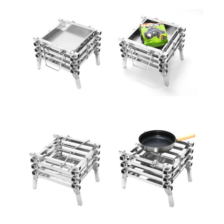 Rynx | CF-723 All Stainless Steel Camping Folding Portable Barbecue Grill Charcoal Grill Wood Stove