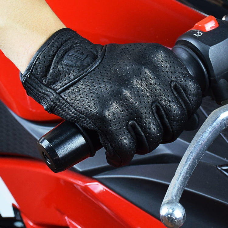 Rynx | GHOST RACING GR-ST06 Breathable Touch Screen Motorcycle Riding Leather Gloves Anti-Fall Locomotive Gloves, Size: L(Black)