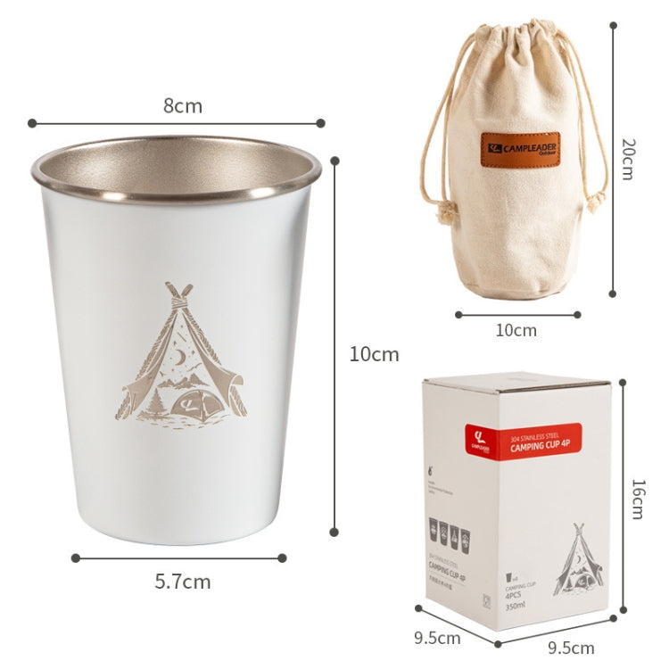 Rynx | 4 PCS / Set Outdoor Picnic Stainless Steel Cup With Storage Bag+Silicone Holder (Army Green)