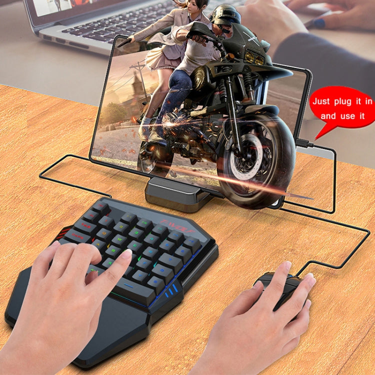 Rynx | T-WOLF Mobile Gaming One-Handed Keyboard, Specification: TF-900 Set