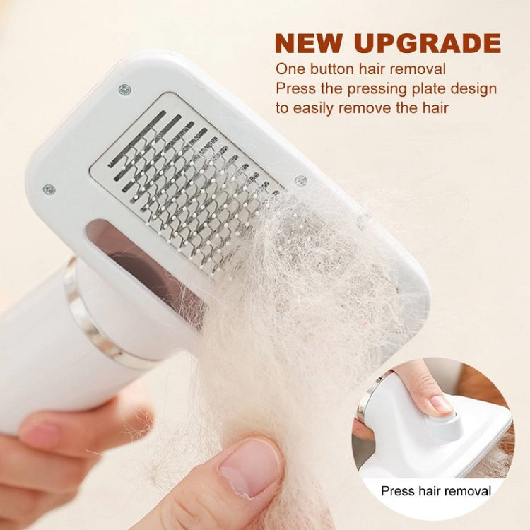 Pet Electric Brush Cat and Dog Brushes Cleaning Hair Dryer, Specification: US Plug (3rd Generation 866 White)