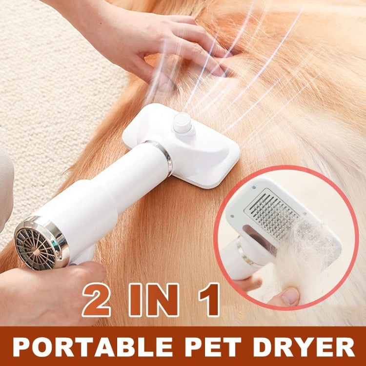 Pet Electric Brush Cat and Dog Brushes Cleaning Hair Dryer, Specification: US Plug (3rd Generation 866 White)