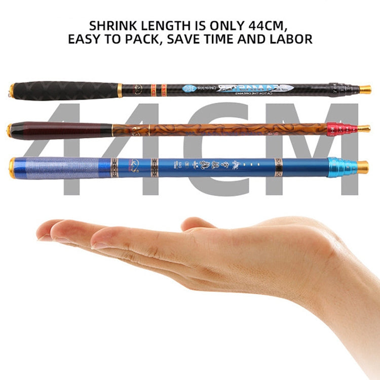 Rynx | Carbon Short Section Fishing Rod Short Section Positioning Handle Rod, Length: 5.4m(Yellow)