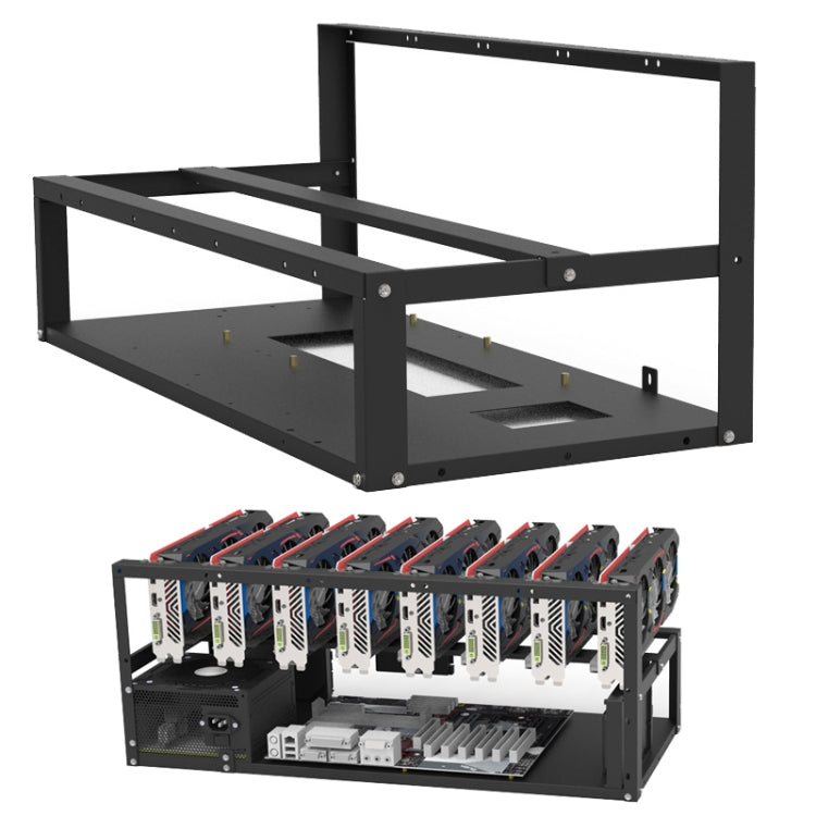Rynx | GR-8K605 Open Chassis 6 Cards 8 Cards Fixed Mounting (Black)