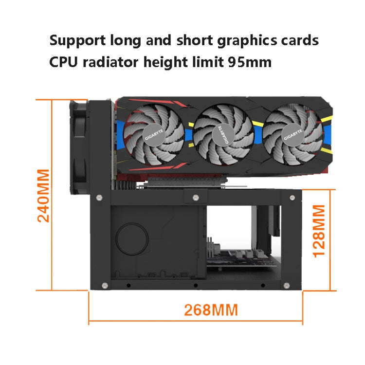 Rynx | GR-8K605 Open Chassis 6 Cards 8 Cards Fixed Mounting (Black)