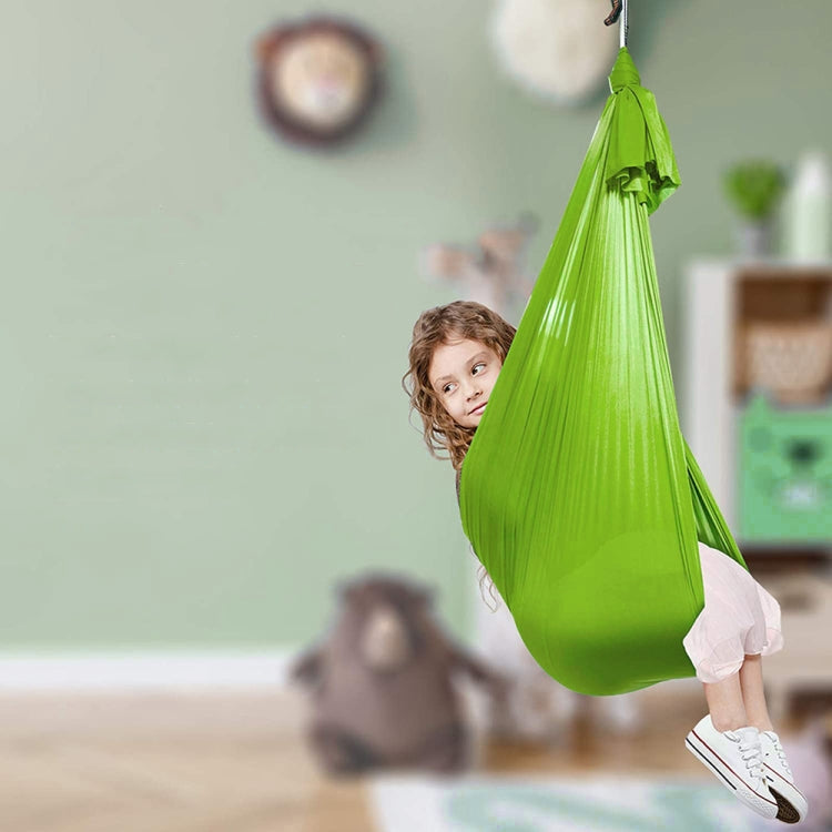 Rynx | Kids Elastic Hammock Indoor Outdoor Swing, Size: 1.5x2.8m (Green)