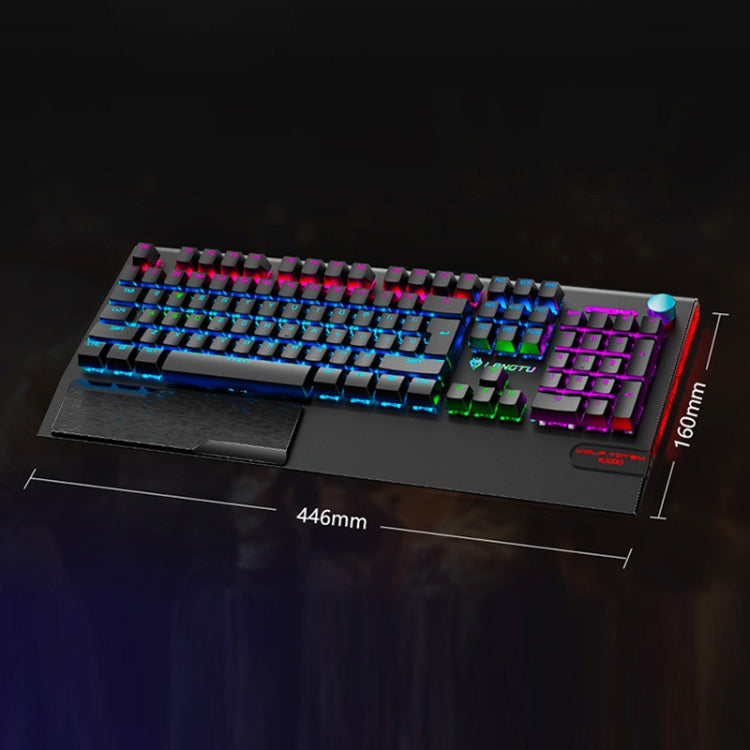Rynx | LANGTU K1000 104 Keys Illuminated Wired Keyboard, Cable Length: 1.5 m (Black Green Shaft White Light)