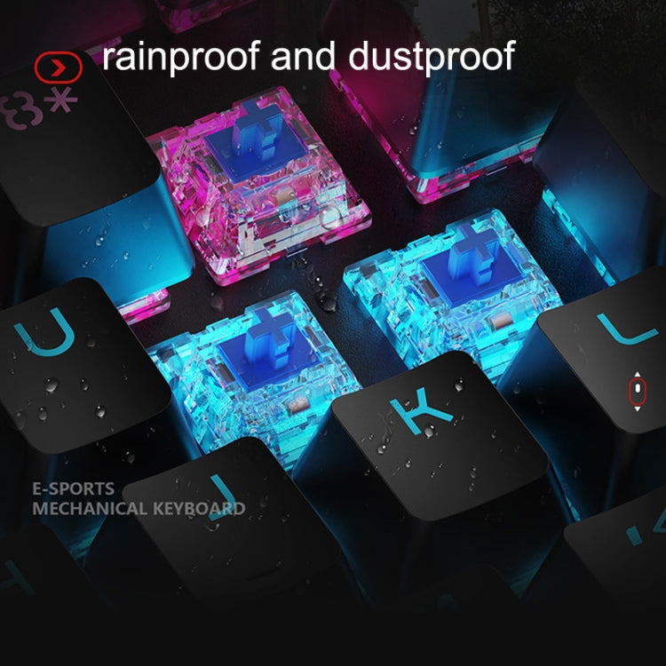 Rynx | LANGTU K1000 104 Keys Illuminated Wired Keyboard, Cable Length: 1.5 m (Black Black Axis Mixed Light)