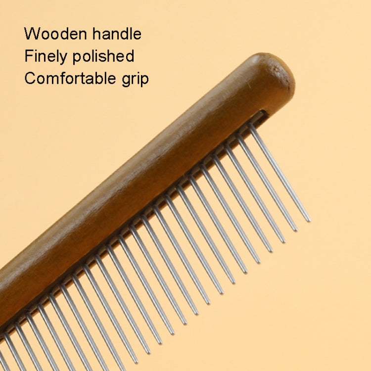 Cat Dog Solid Wood Comb for Removing Floating Hairs Pet Care Grooming Flea Comb(F)