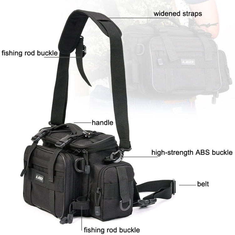 Rynx | LEO 27852 Multifunctional Luya Bag Fishing Gear Shoulder Bag Outdoor Photography Bag(Black)