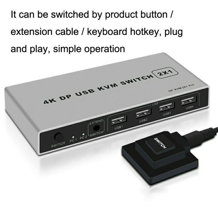 Rynx | 4K KYSW59 60HZ DP USB KVM Switch 2-in-1 Computer Sharing Device