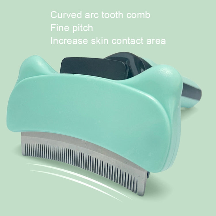 Pet Automatic Hair Removal Comb Curved Cat and Dog Comb with Open Knot (Pink)