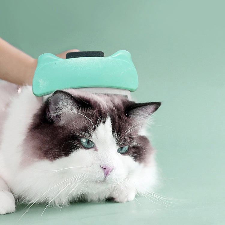 Pet Automatic Hair Removal Comb Curved Cat and Dog Comb with Open Knot (Pink)