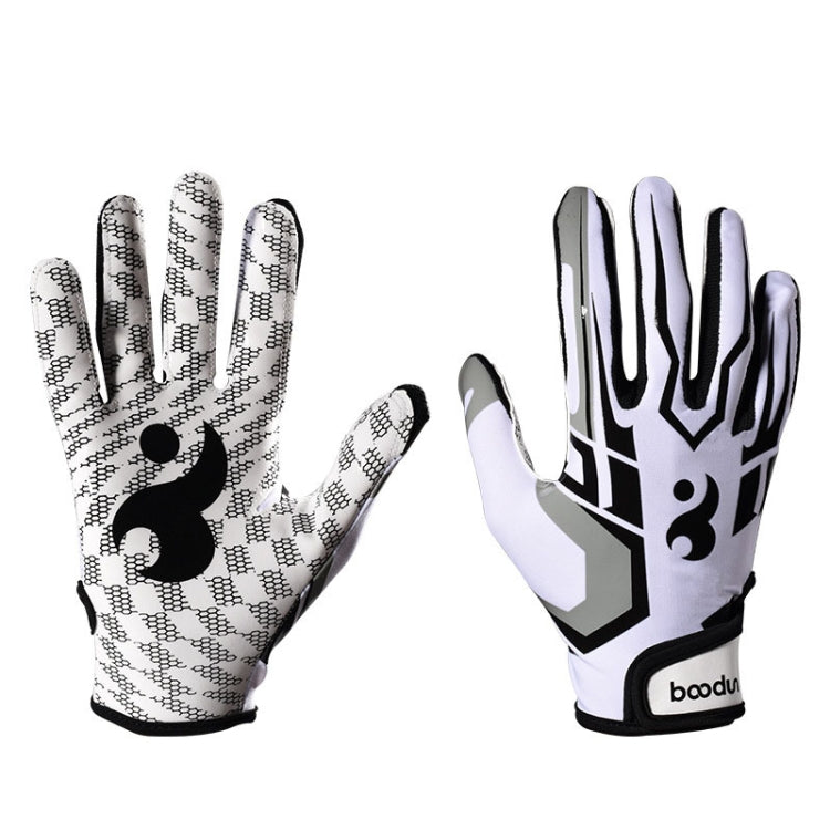 Rynx | BOODUN C281071G Baseball Rugby Gloves Fitness Sports Anti-Slip Outdoor Hiking Gloves(White M)