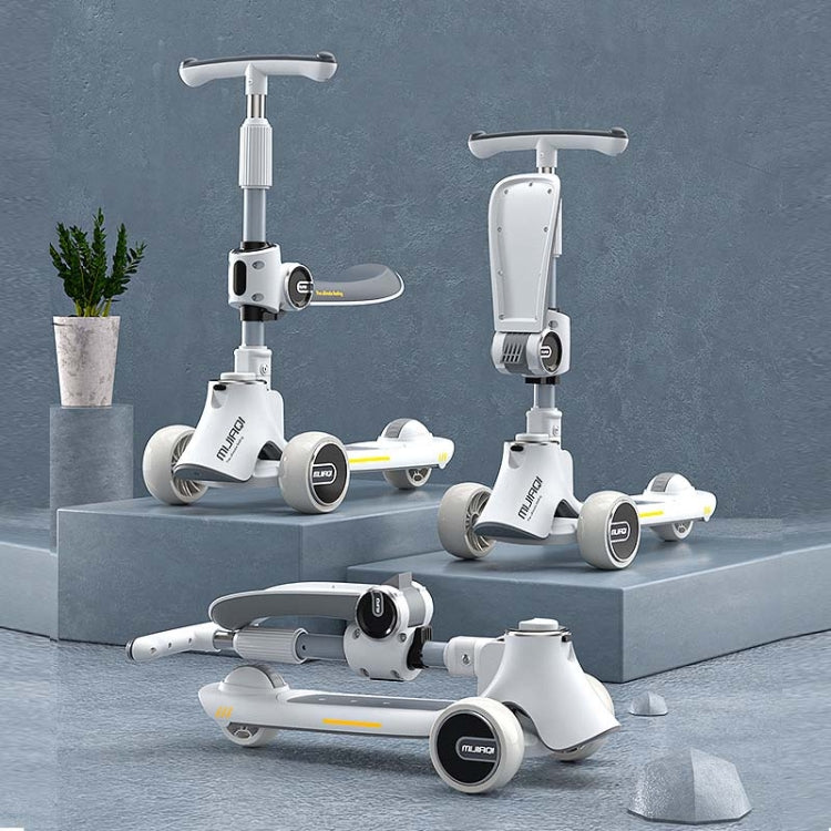 Rynx | MIJIAQI 01 3 In 1 Multifunctional Foldable Children Scooter with Music and Lights, Spec: Gray Seat