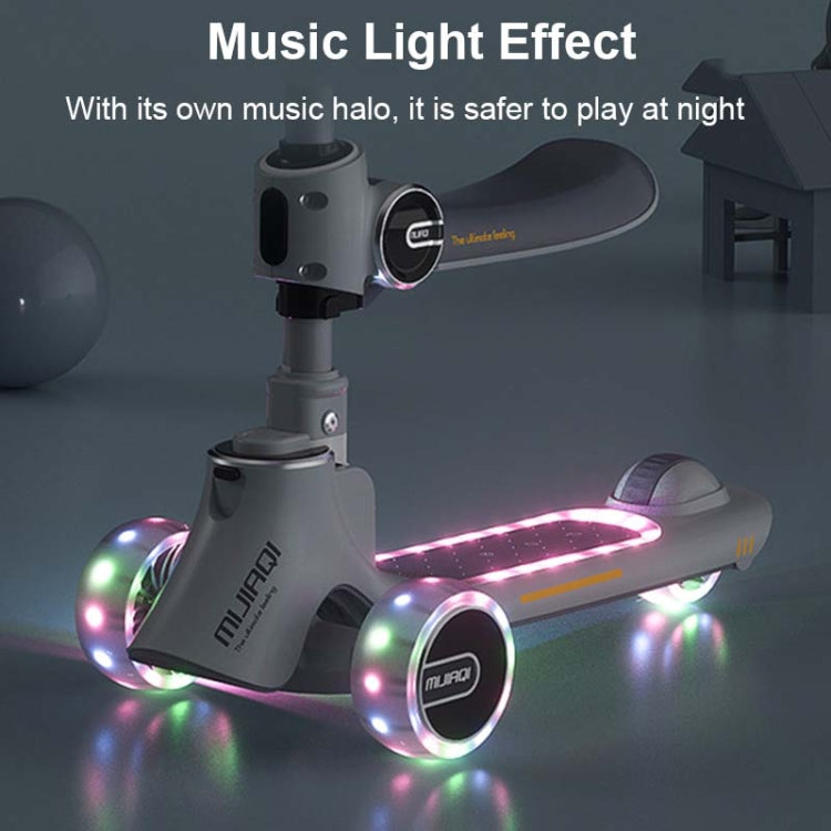 Rynx | MIJIAQI 01 3 In 1 Multifunctional Foldable Children Scooter with Music and Lights, Spec: Gray Seat