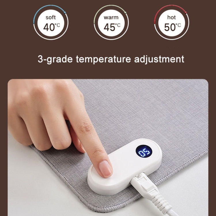 Rynx | 150W 80x33cm Heated Mouse Pad Digital Display Adjustable Hand Warmer Desk Pad 220V EU Plug Gray