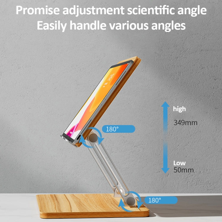 Rynx | AP-2DP Desktop liftable wood tablet laptop stand (dark wood)