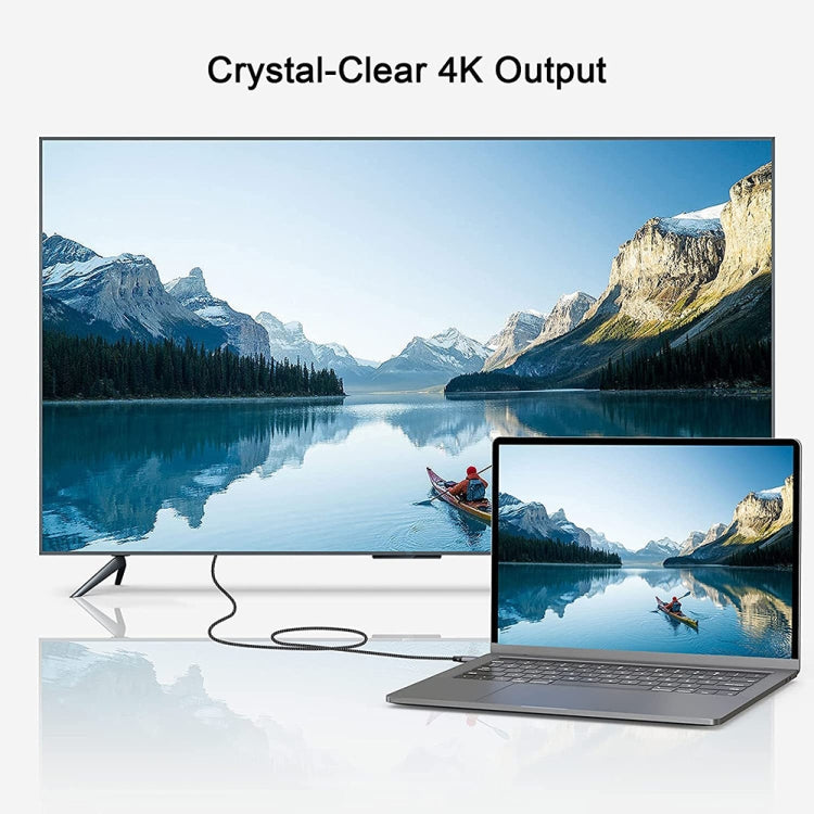 Rynx | QGeeM QG-UA13 Type-C to DP 4K 60Hz Nylon Braided Adapter Cable, Length: 1.8 m