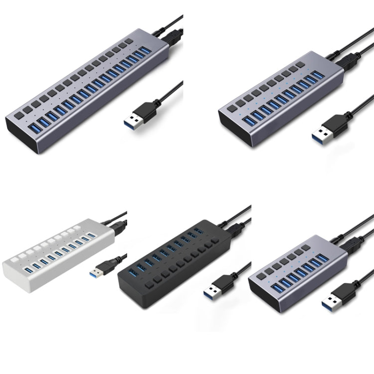 Rynx | HS-716MG USB3.0 Aluminum Alloy Gray 7 Ports 12V/2A Expansion Docking Computer Camera HUB