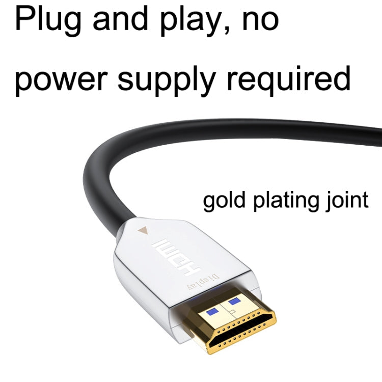 Rynx | 2.0 Version HDMI Fiber Optic Cable 4K Ultra High Clear Cable Monitor Connection Cable, Length: 80m with Axis (White)