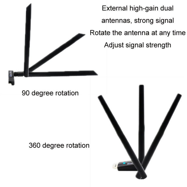 Rynx | 1200m Wireless Network Card 802.11AC USB3.0 Dual Frequency 2.4G/5.8G WiFi Receiver