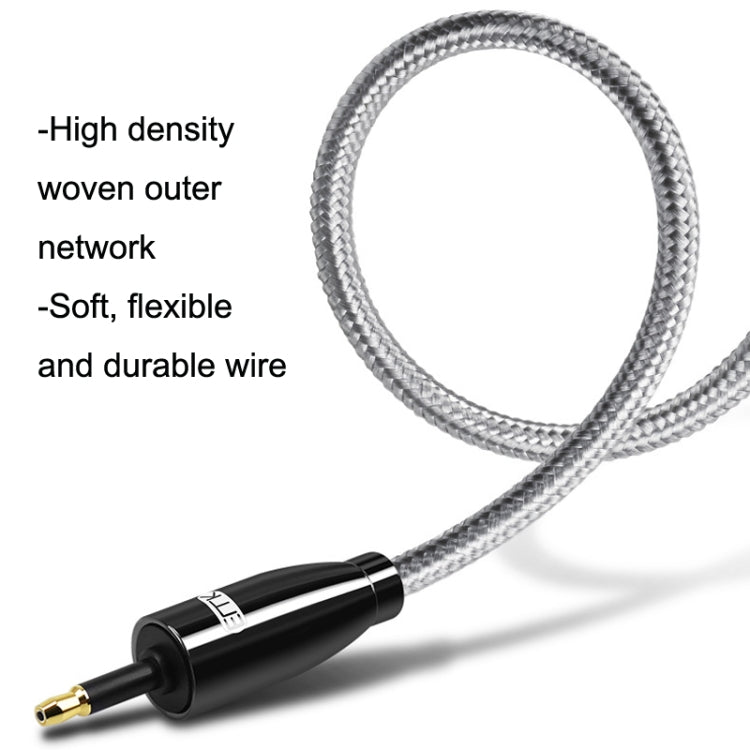 Rynx | EMK QH4.0 Mini Toslink 3.5mm Interface SPDIF Audio Optical Fiber, Length: 8m (Black)