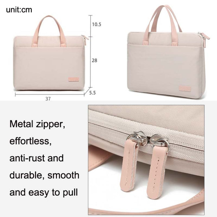 Rynx | For MacBook 13.3-14 inches MAHOO 10188 Ultra-Thin Hand Computer Bag Messenger Laptop Bag, Color: Khaki+Gray PU Power Bag