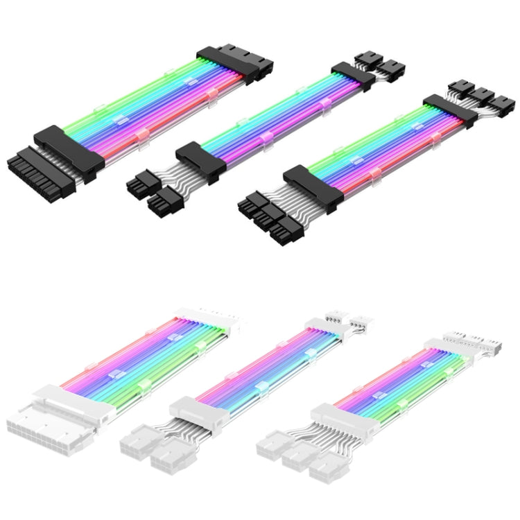 Rynx | Double 8pin Graphics Card Power Supply Cable White 5V ARGB Neon Colored Line