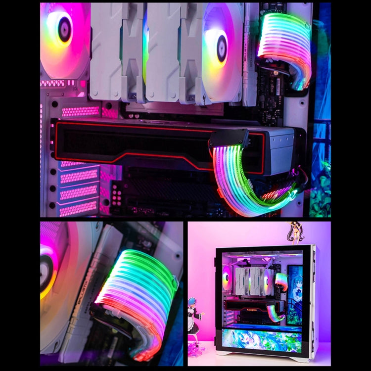 Rynx | Double 8pin Graphics Card Power Supply Cable White 5V ARGB Neon Colored Line