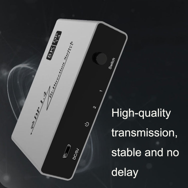 Rynx | 8K 60HZ 1.4V 2 In 1 Out DP Bidirectional Switcher (Gray)